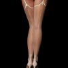 Lingerie Honey Birdette | Ivory Natural Bowties Suspender Stockings