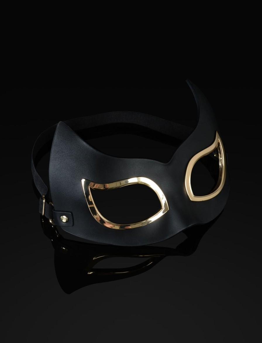 Wellness Honey Birdette | Black Leather Cat Mask