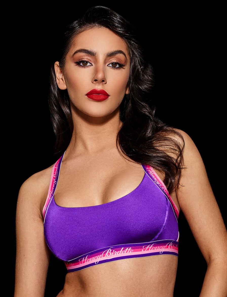 Lingerie Honey Birdette Bralettes | Essentials Purple Crop Top